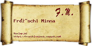 Fröschl Minna névjegykártya